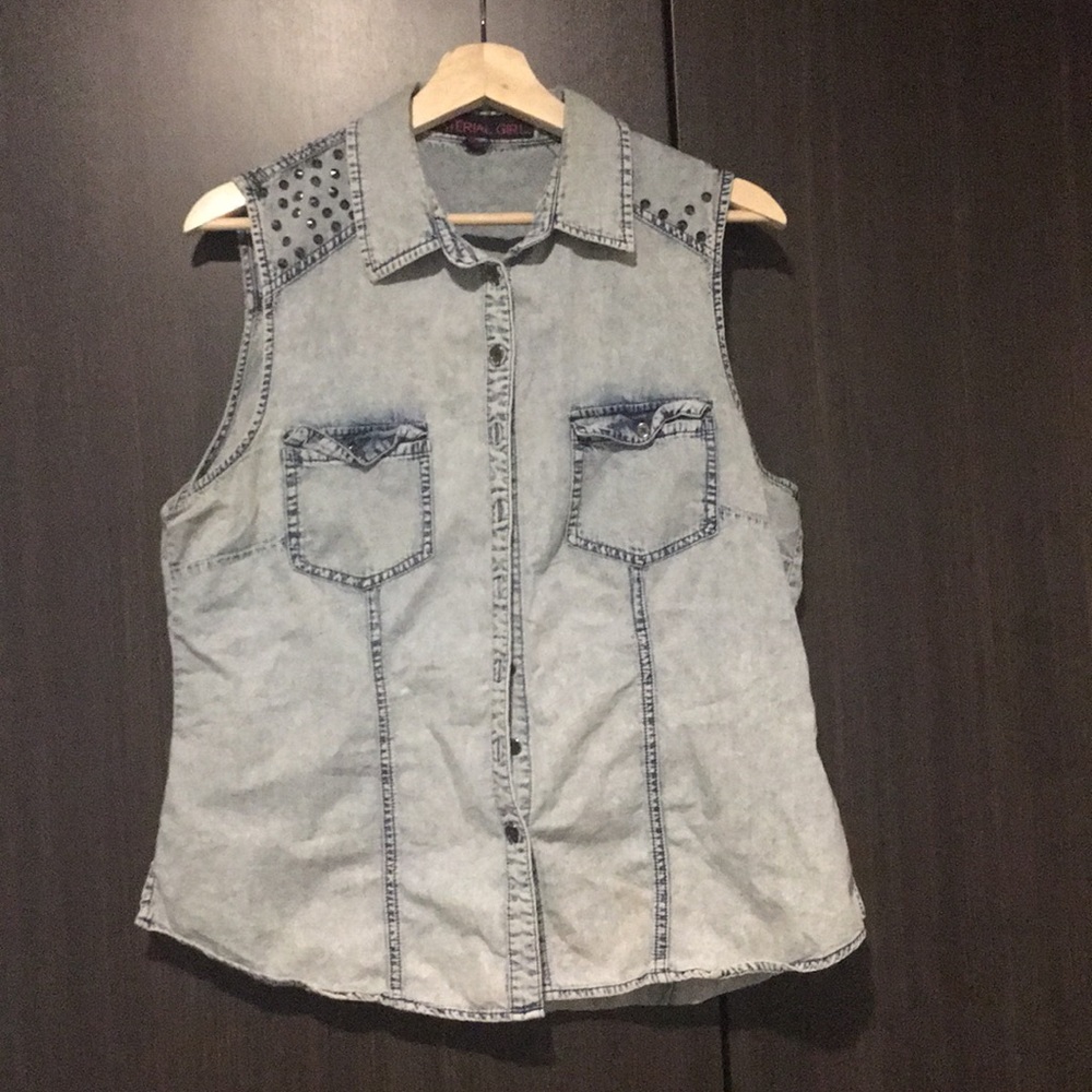 Faux denim shirt